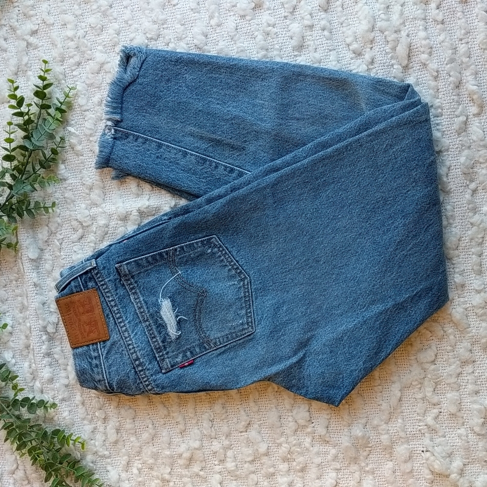 Levi's Wedgie Fit Ankle High Rise Blue Jeans Classic Denim